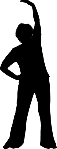 Woman exercising silhouette on transparent background png