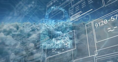 Cyber Security Concept with Padlock and Digital Cloud Technology - Download Free Stock Images Pikwizard.com