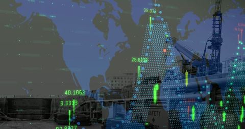 Global financial data analysis with construction overlay