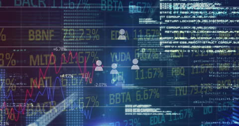 Dynamic Financial Data Display with Rising Line Graph