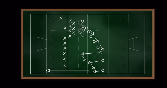 Football Strategy Play Diagram on Green Chalkboard - Download Free Stock Images Pikwizard.com