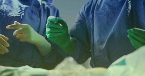 Surgeons Preparing for Complex Operation with Focus