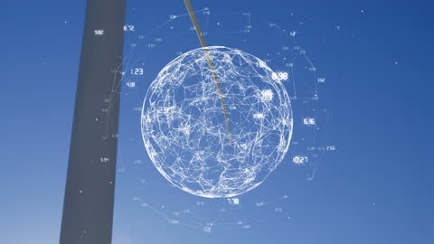 Digital Globe and Data Analytics with Wind Turbine Background