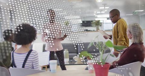 African American Businesswoman Presenting in Modern Office