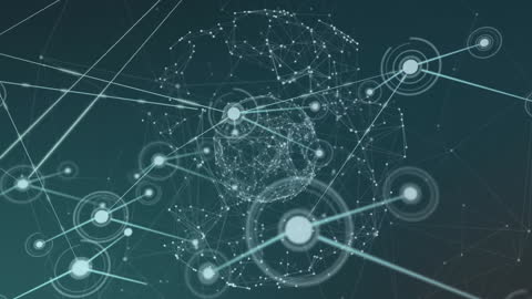 Animation of Globe with Network Lines and Nodes