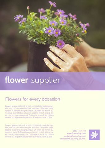 Purple Flowers Held By Hands Promoting Floral Services - Download Free Stock Templates Pikwizard.com