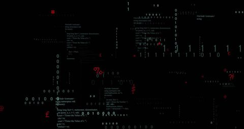 Binary Code and Digital Processing on Black Background - Download Free Stock Images Pikwizard.com