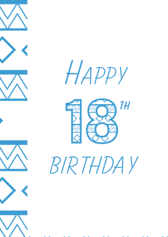 blue 18th birthday card design on transparent background - Download Free Stock Videos Pikwizard.com