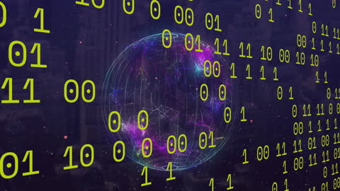 Binary Code and Futuristic Digital Globe Animation