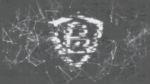 Padlock Icon Connecting on Digital Network Background