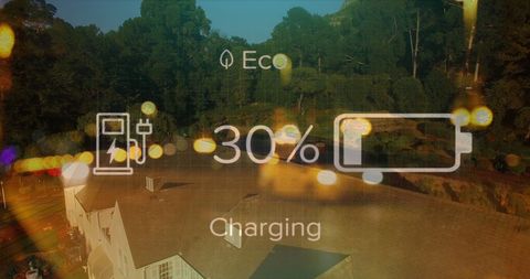 Eco-friendly electric vehicle charging technology display