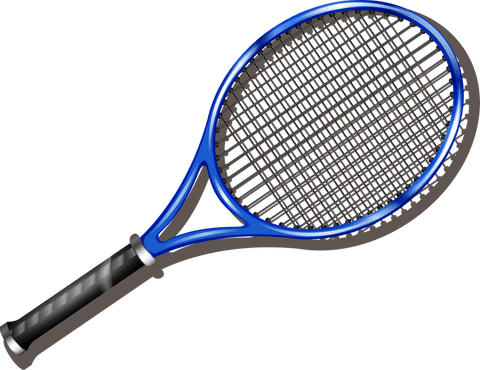 tennis racket with blue and black design on transparent background - Download Free Stock Videos Pikwizard.com