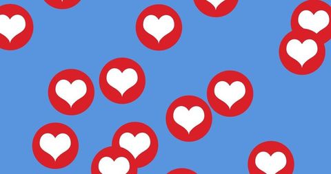 Floating Red Hearts on Blue Backdrop for Social Media - Download Free Stock Images Pikwizard.com