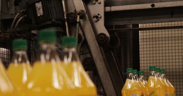 Bottles of Juice in Modern Factory Setting with Industrial Machine - Download Free Stock Images Pikwizard.com