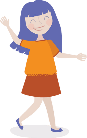 illustration of happy girl dancing on transparent background - Download Free Stock Videos Pikwizard.com