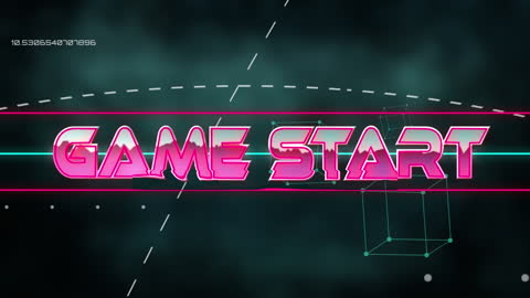 Retro Game Start Animation with Geometric Background