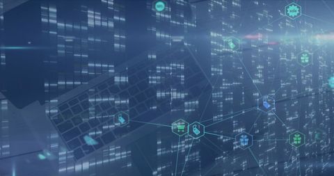 Futuristic Digital Interface with Global Networking Icons - Download Free Stock Images Pikwizard.com