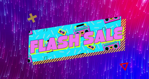 Vibrant Flash Sale Animation with Retro Design Elements