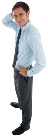 Confident Young Businessman Posing with Hands on Hip Transparent Background - Download Free Stock Videos Pikwizard.com