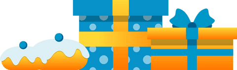 Festive Transparent Background with Cake and Polka Dot Gifts