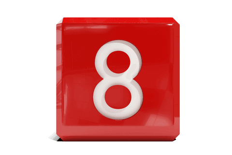 transparent 3d red block with number eight - Download Free Stock Videos Pikwizard.com