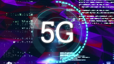 5G Technology Concept with Digital Data and Radar