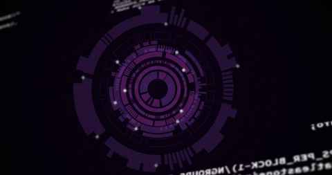 Futuristic Digital Interface with Purple Holographic Display - Download Free Stock Images Pikwizard.com