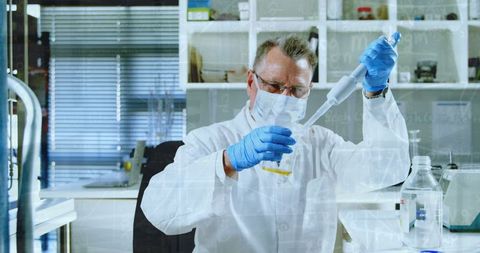 Senior Scientist Working with Samples in Modern Laboratory - Download Free Stock Images Pikwizard.com