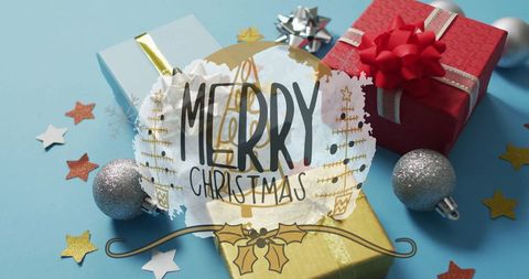 Charming Christmas Scene with Gifts and Festive Decor