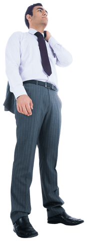 Serious Businessman Looking Confident on Transparent Background