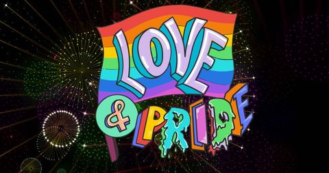 Bright Love and Pride Background with Rainbow Flag
