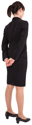 transparent background of rear view serious asian businesswoman in suit standing - Download Free Stock Videos Pikwizard.com