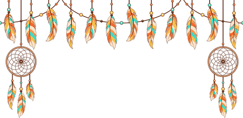 Decorative Dreamcatcher with Feathers on Transparent Background