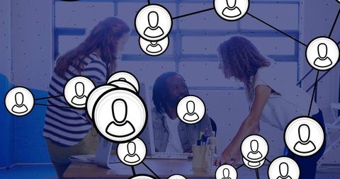 Collaborative team meeting with network connectivity concept
