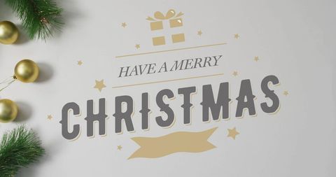 Have a Merry Christmas Greeting with Stars and Gift Box Illustration