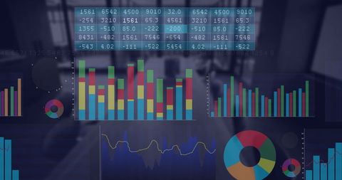 Financial Data Processing Visualization in Modern Office Environment - Download Free Stock Images Pikwizard.com
