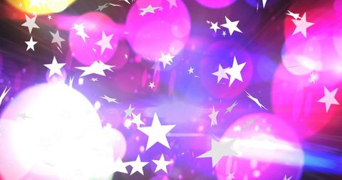 Festive Falling Stars over Bright Pink Background - Download Free Stock Images Pikwizard.com