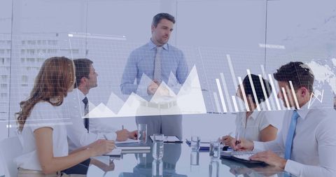 Financial Data Projection in Conference Meeting - Download Free Stock Images Pikwizard.com