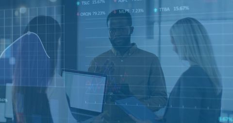 Diverse Professionals Analyzing Digital Financial Charts in Modern Office - Download Free Stock Images Pikwizard.com