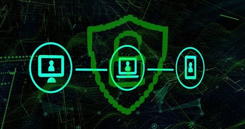 Digital Intersection with a Security Shield Symbolizing Cybersecurity - Download Free Stock Images Pikwizard.com