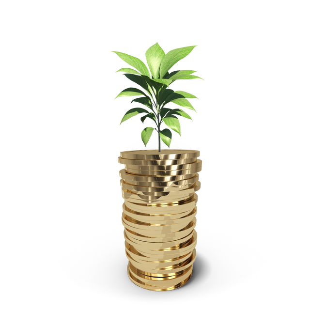 Transparent Plant Growing On Stack of Coins Abundance Concept Illustration - Download Free Stock Videos Pikwizard.com