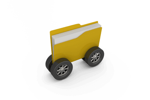 3d transparent folder with wheels symbolizing data mobility - Download Free Stock Videos Pikwizard.com