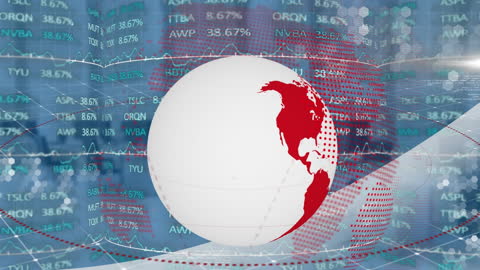 Global Stock Market Animation with Digital Globe