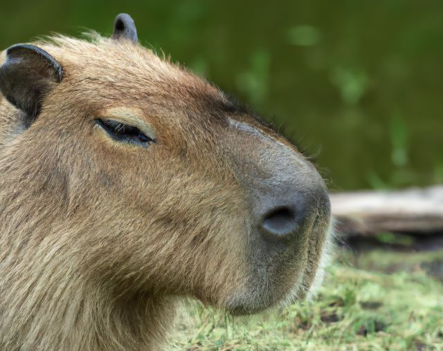 Close up of capybara over grass created using generative ai technology - Download Free Stock Photos Pikwizard.com