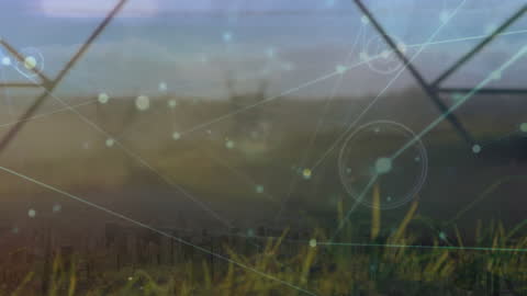 Abstract Network Animation Overlaying Power Lines