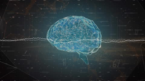 Digital Brain Networks in Abstract Tech Interface