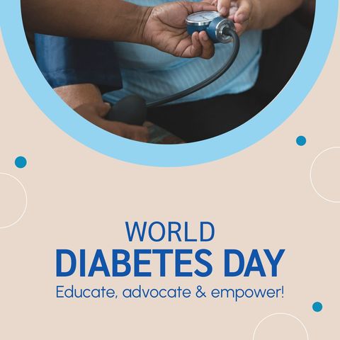 world diabetes day awareness with blood pressure monitoring - Download Free Stock Templates Pikwizard.com