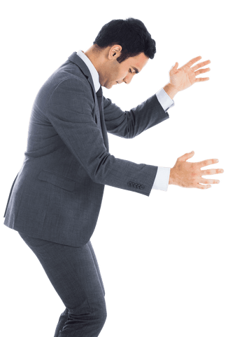 biracial businessman simulating virtual interaction transparent background - Download Free Stock Videos Pikwizard.com