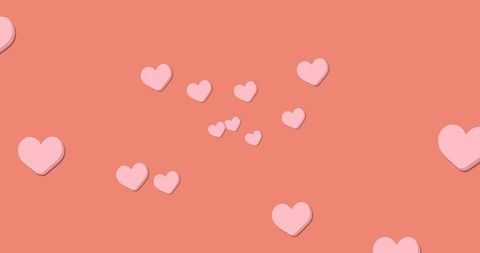 Floating Pink Hearts on Vibrant Orange Background - Download Free Stock Images Pikwizard.com