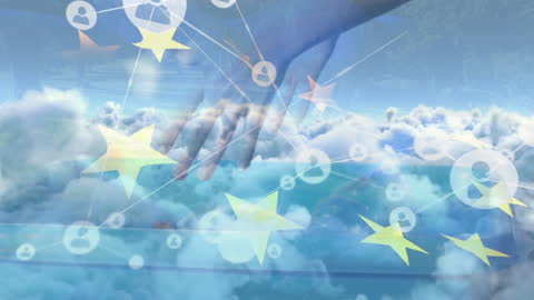 European Union and Eco Law Concept with Network Overlay